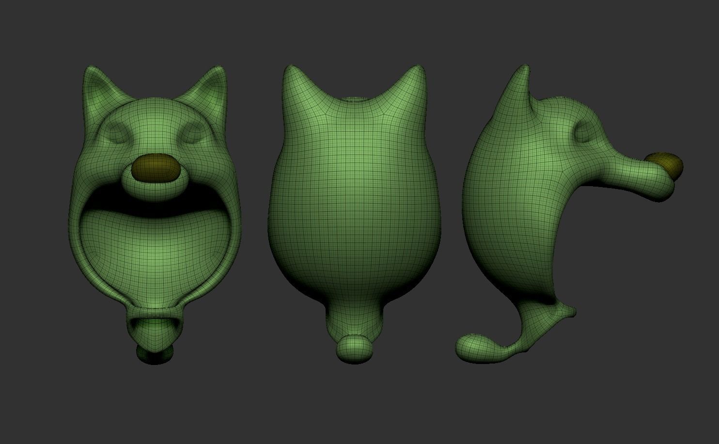 Cartoon Wolf Hide Head Cap - Character Outfit Low-poly 3D model_12