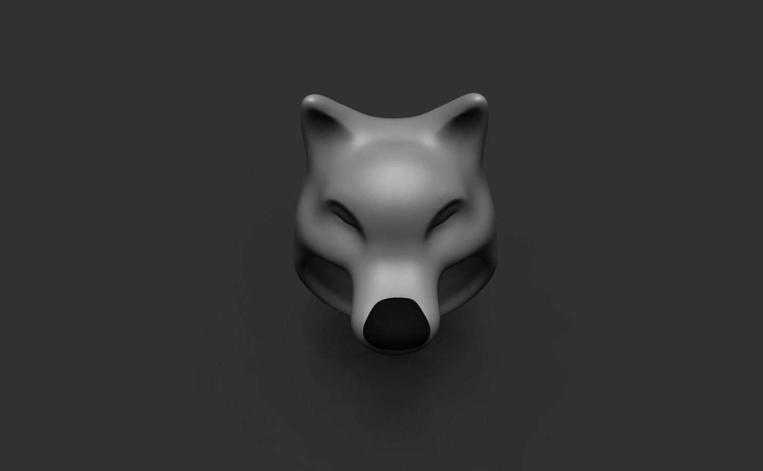 Cartoon Wolf Hide Head Cap - Character Outfit Low-poly 3D model_5