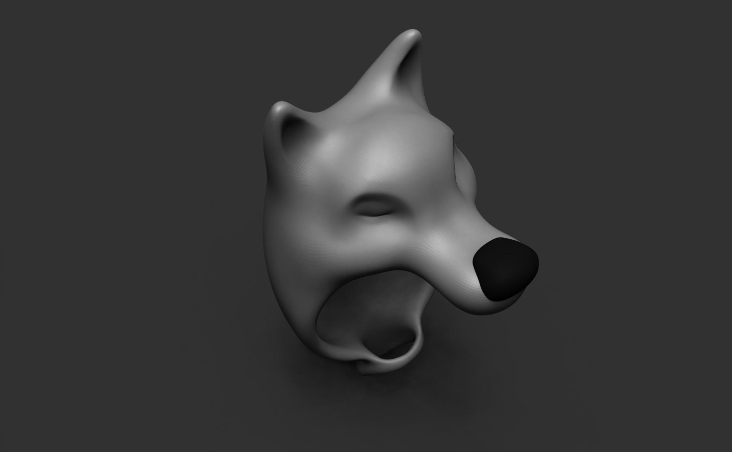 Cartoon Wolf Hide Head Cap - Character Outfit Low-poly 3D model_1
