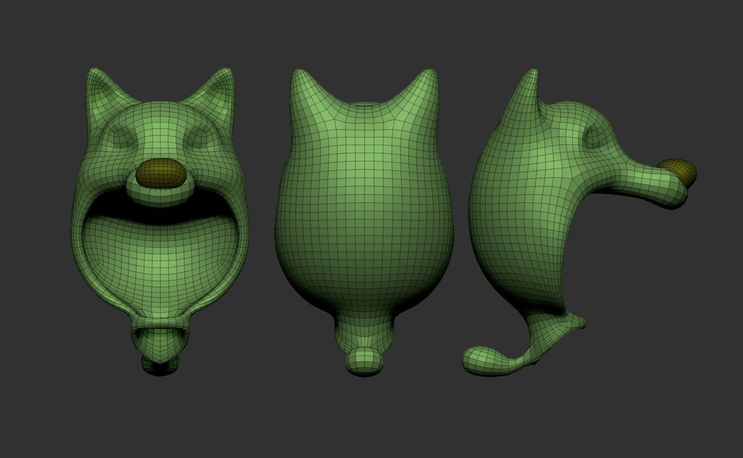 Cartoon Wolf Hide Head Cap - Character Outfit Low-poly 3D model_11