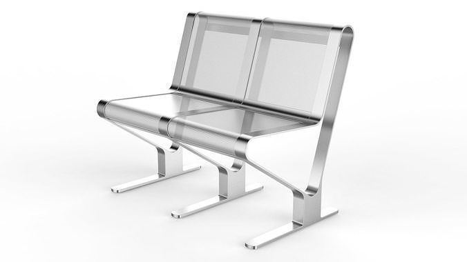 Waiting Room Seat V1 2 Seats 3D model