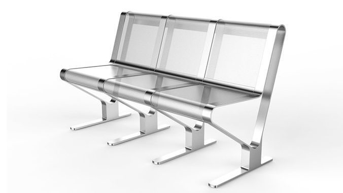 Waiting Room Seat V1 3 Seats 3D model