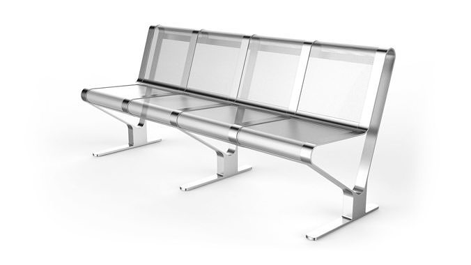Waiting Room Seat V1 4 Seats 3D model