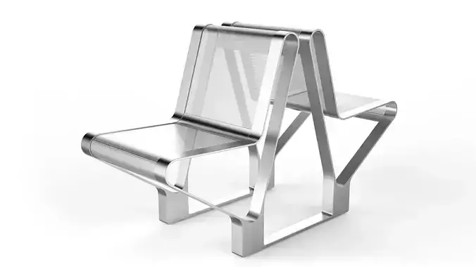 Waiting Room Seat V1 Double 1 Seat 3D model
