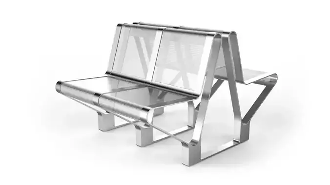 Waiting Room Seat V1 Double 2 Seats 3D model