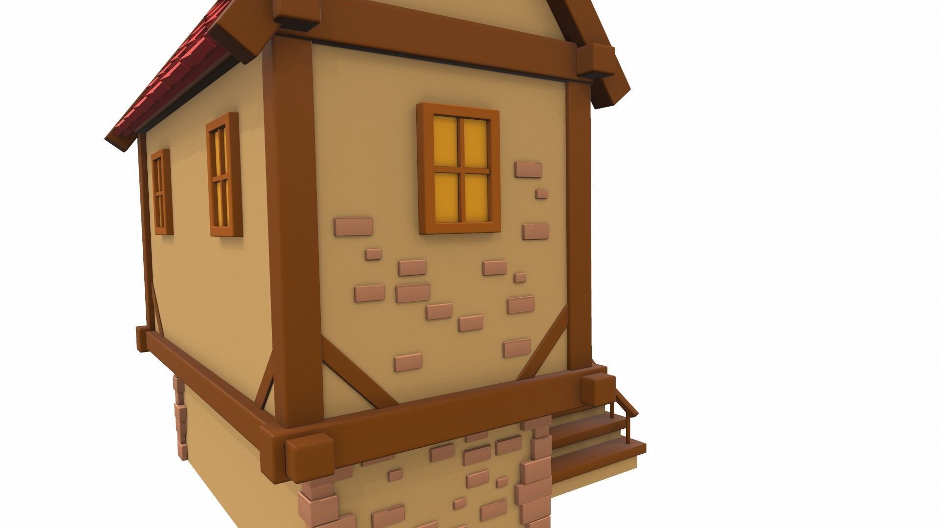 Cartoon house 08 3D model_8