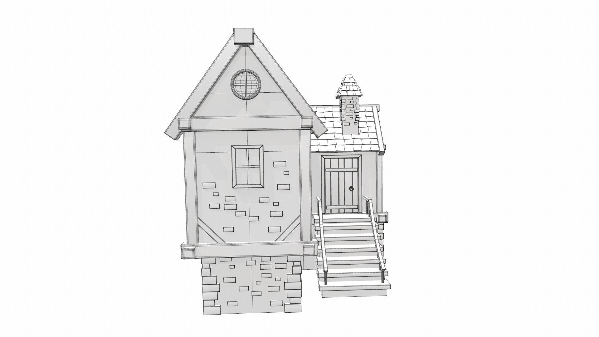 Cartoon house 08 3D model_14