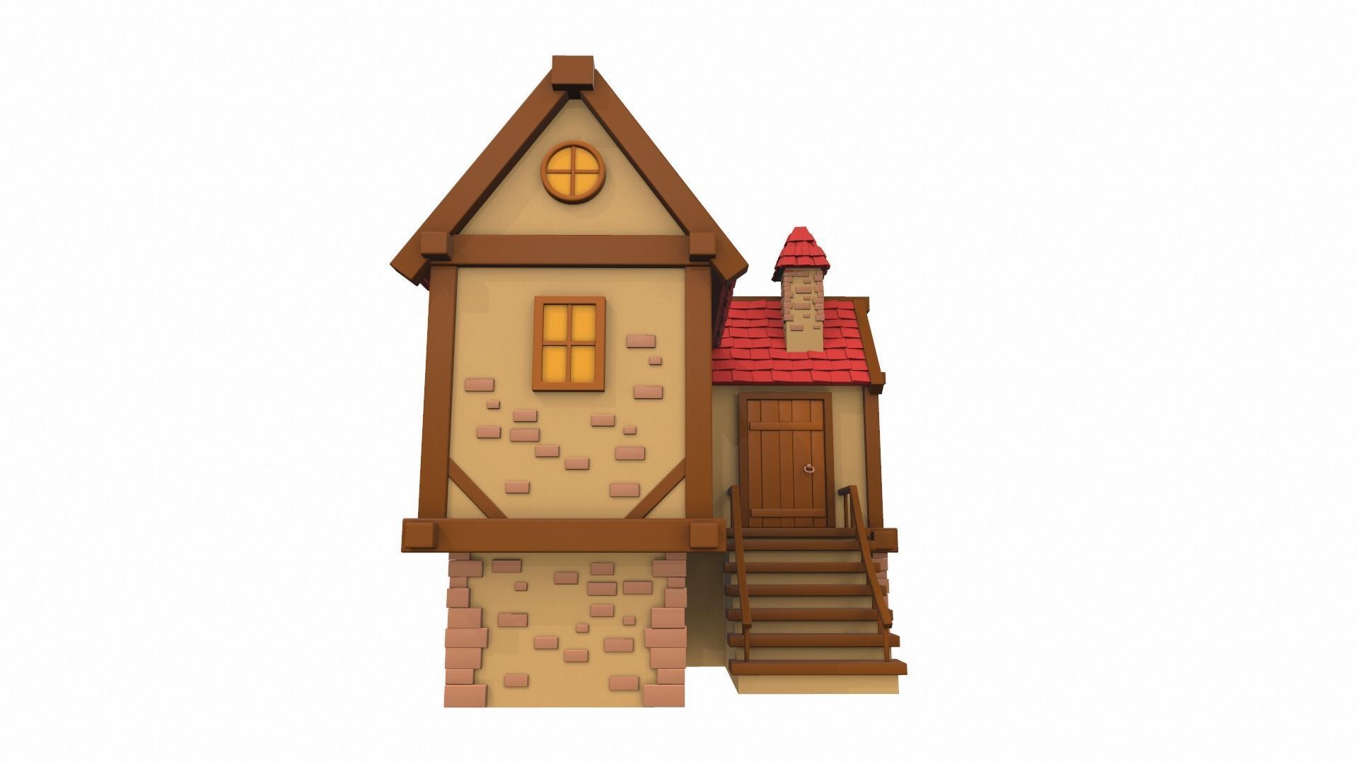 Cartoon house 08 3D model_1