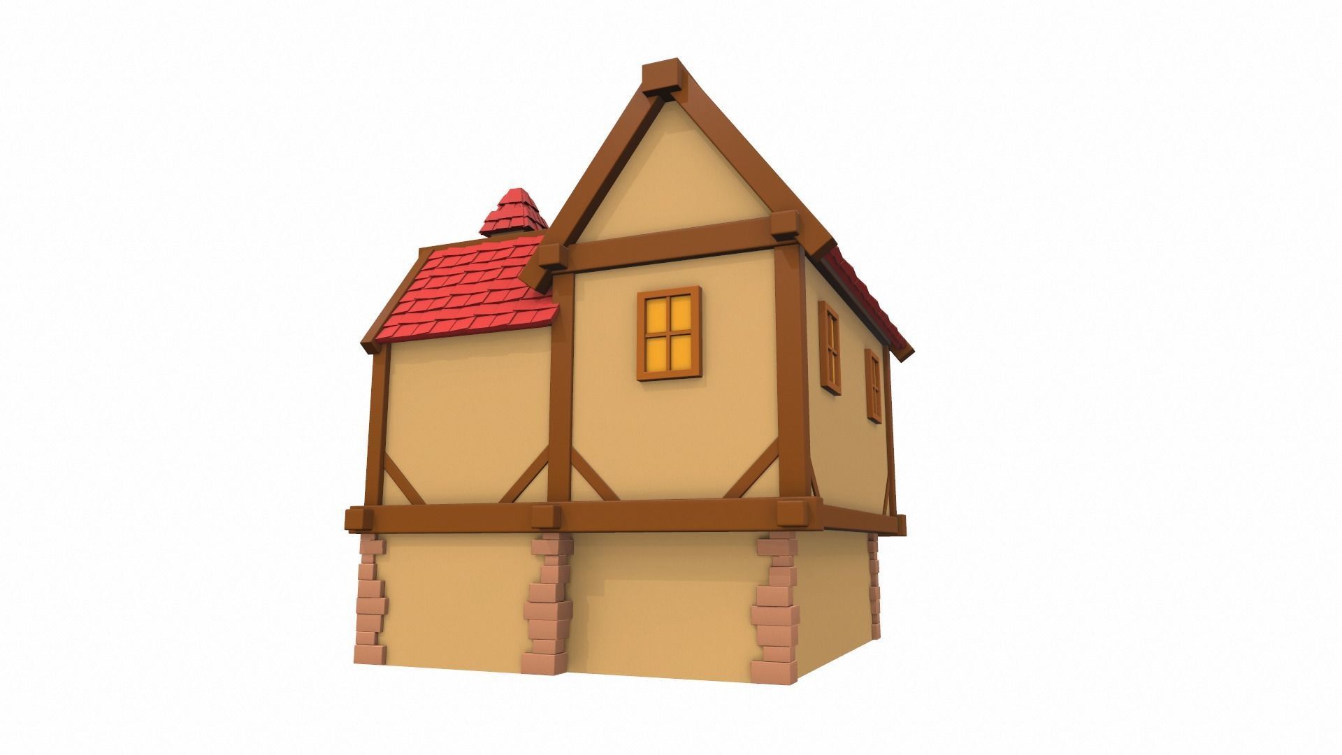 Cartoon house 08 3D model_3