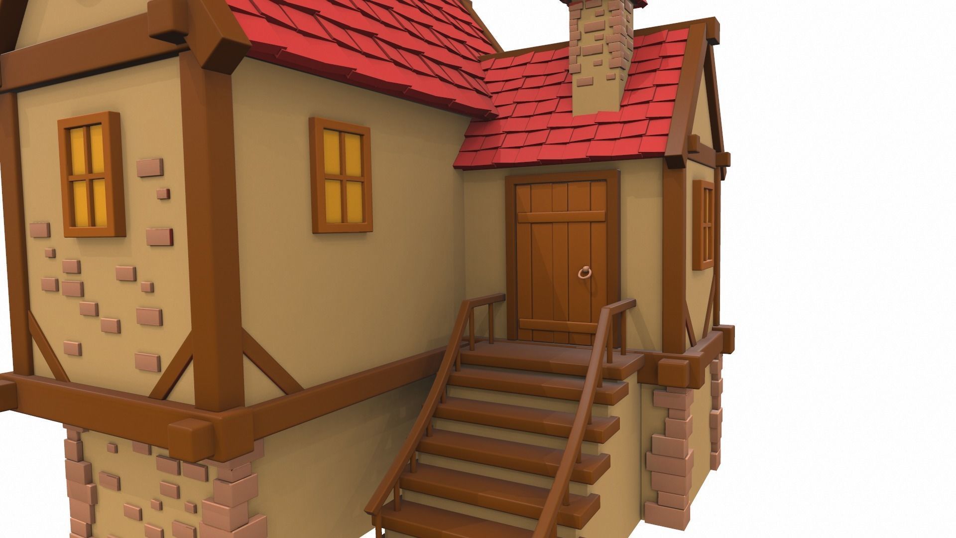 Cartoon house 08 3D model_7