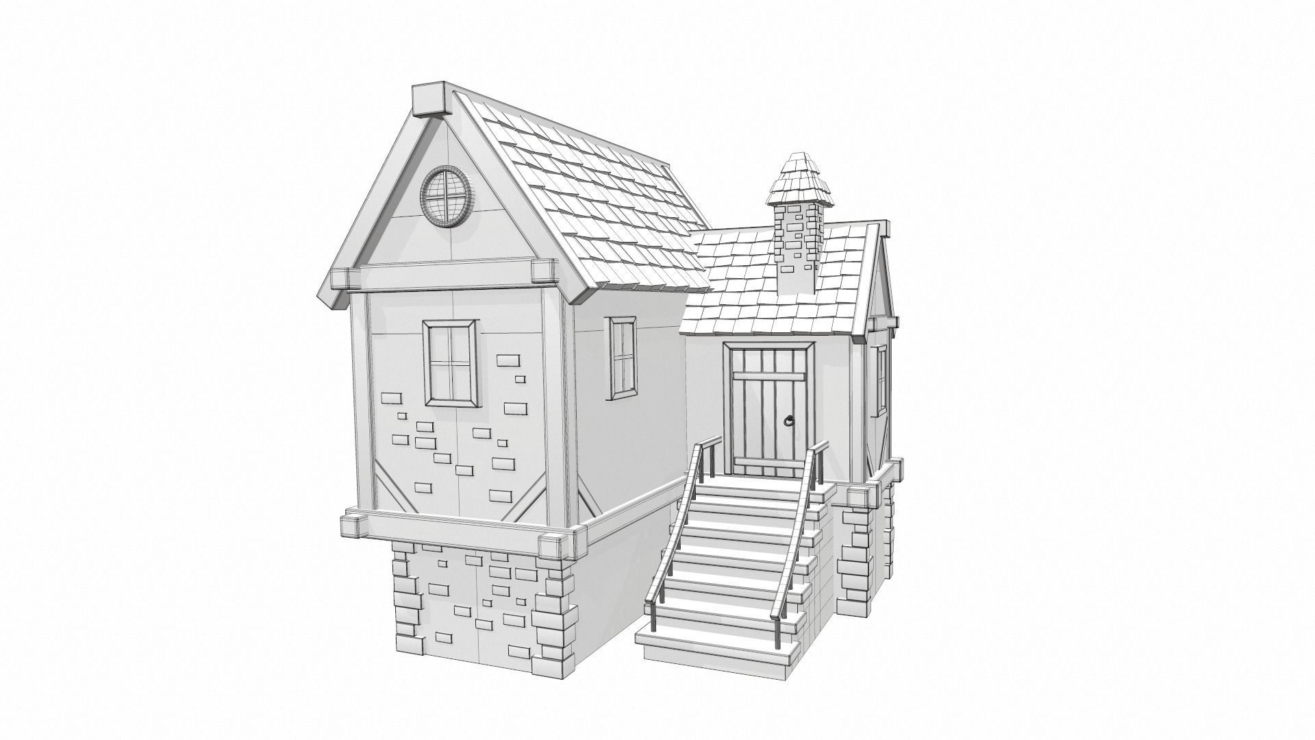 Cartoon house 08 3D model_13