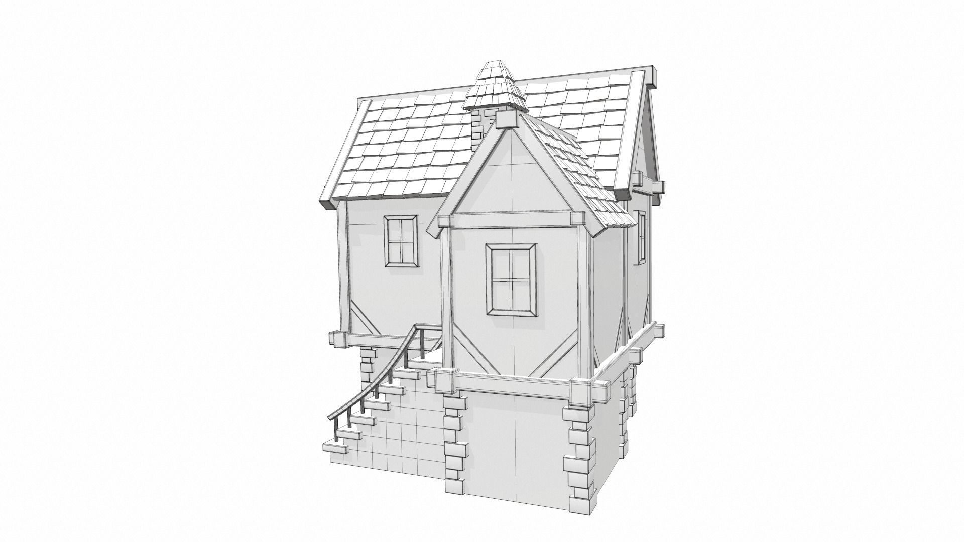 Cartoon house 08 3D model_17