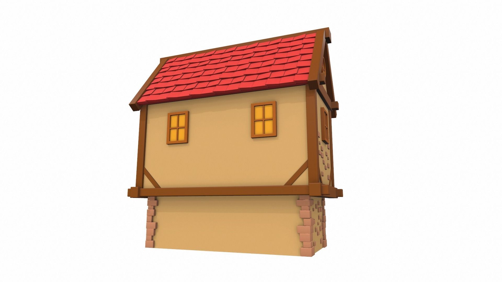 Cartoon house 08 3D model_2