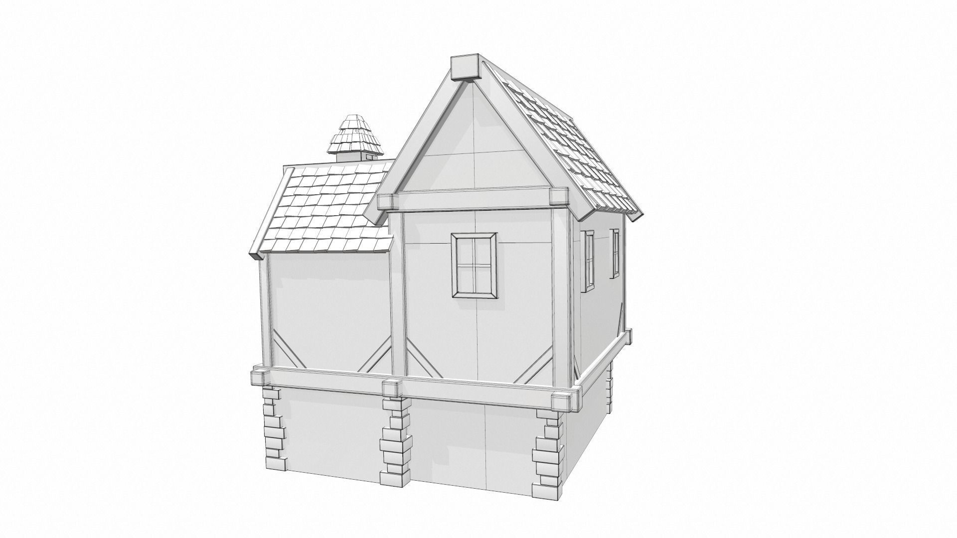 Cartoon house 08 3D model_16
