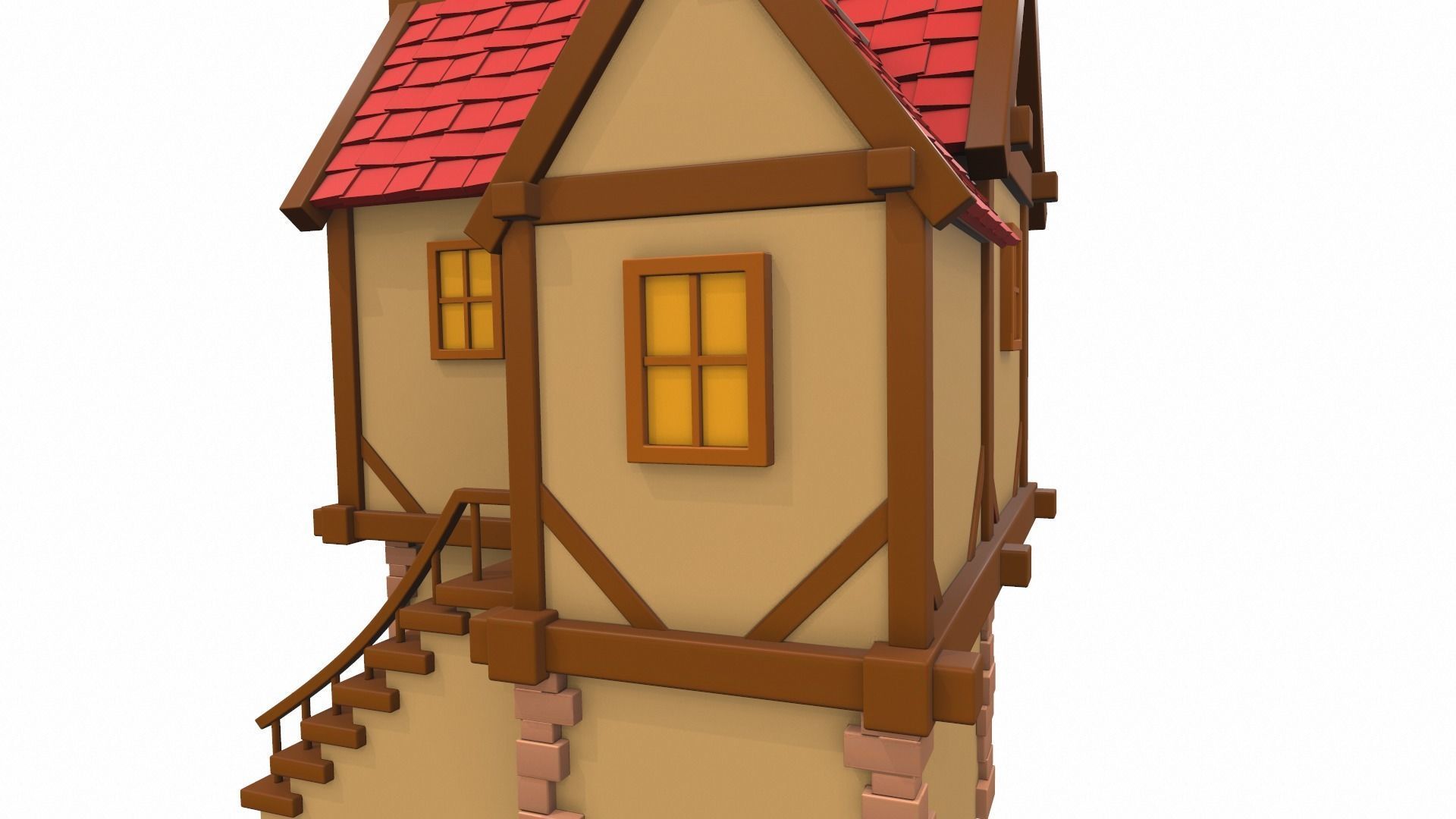 Cartoon house 08 3D model_11