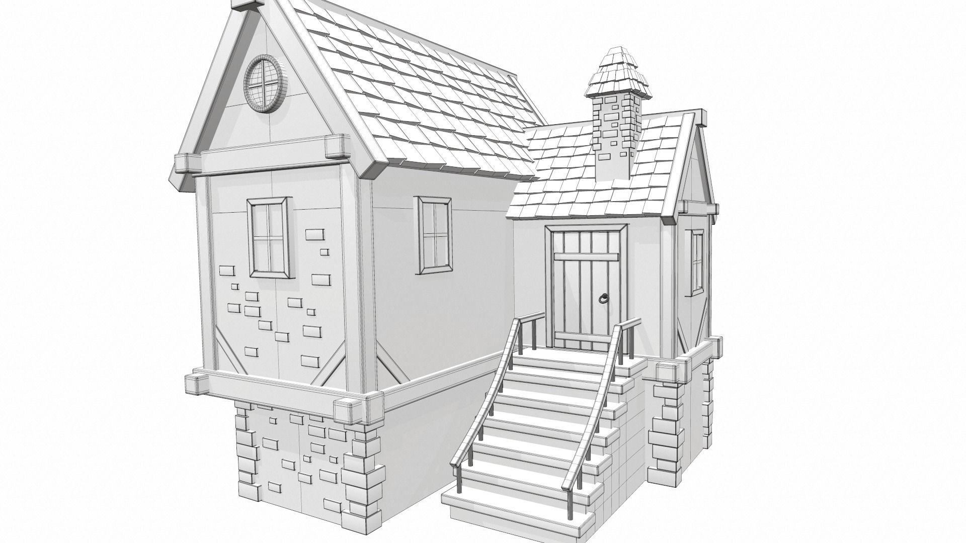 Cartoon house 08 3D model_18