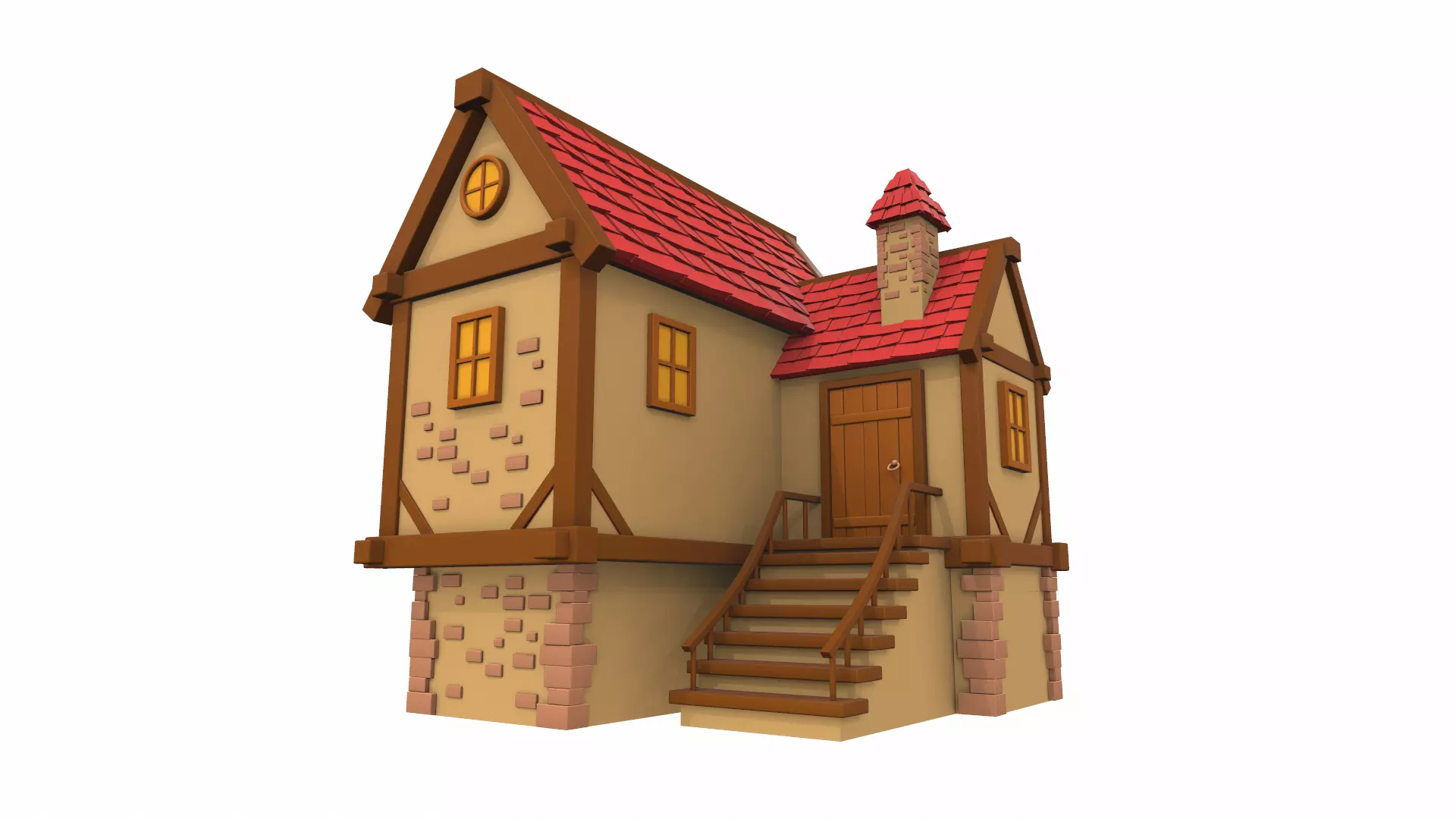 Cartoon house 08 3D model_0