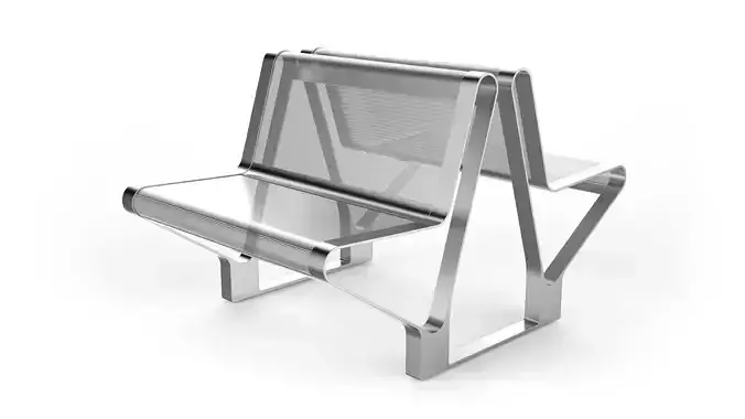 Waiting Room Seat V2 Double 1 Big Seat 3D model
