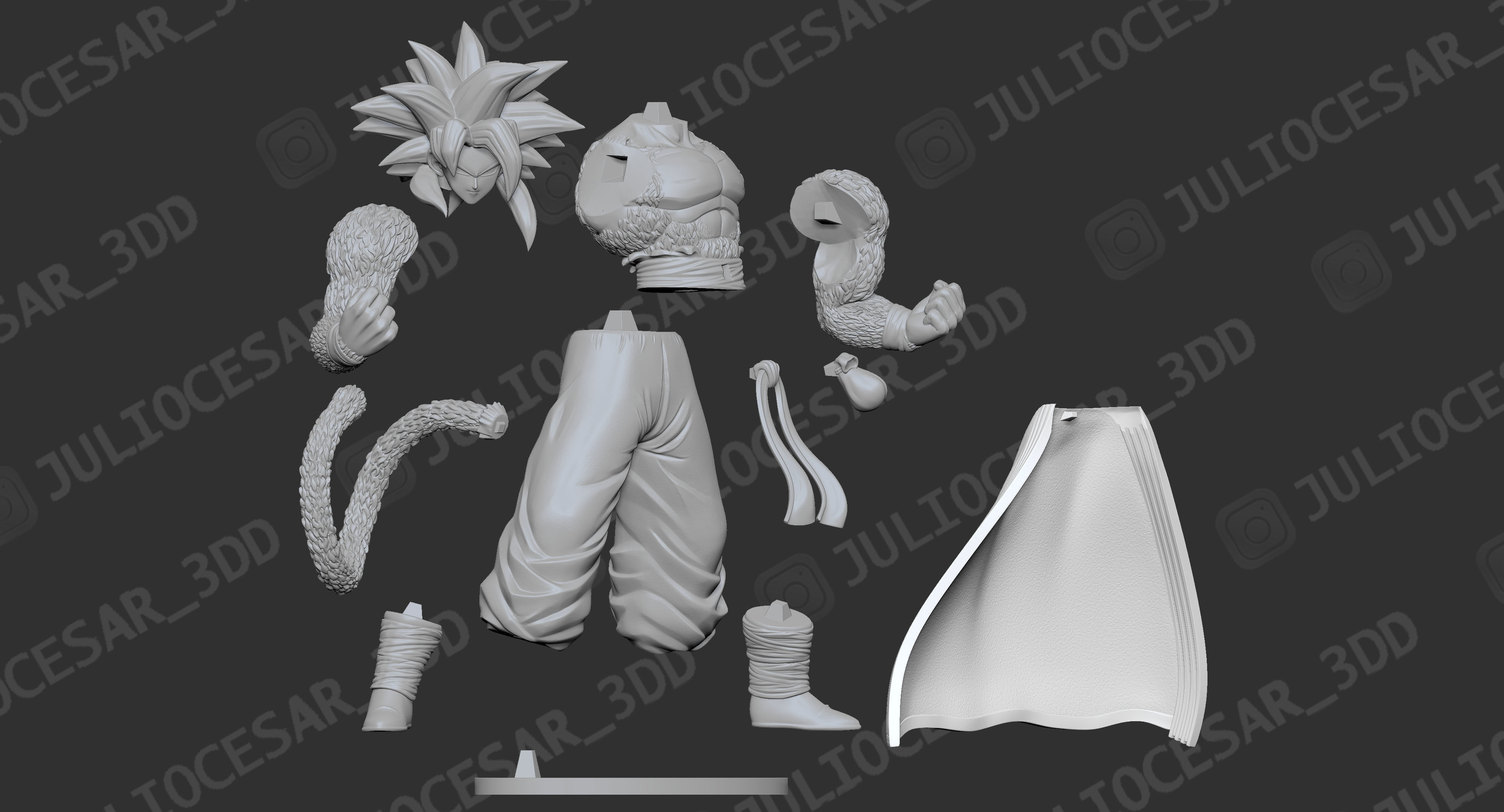 Dragon ball - Xeno Goku SSJ4 time patrol 3D print model_3