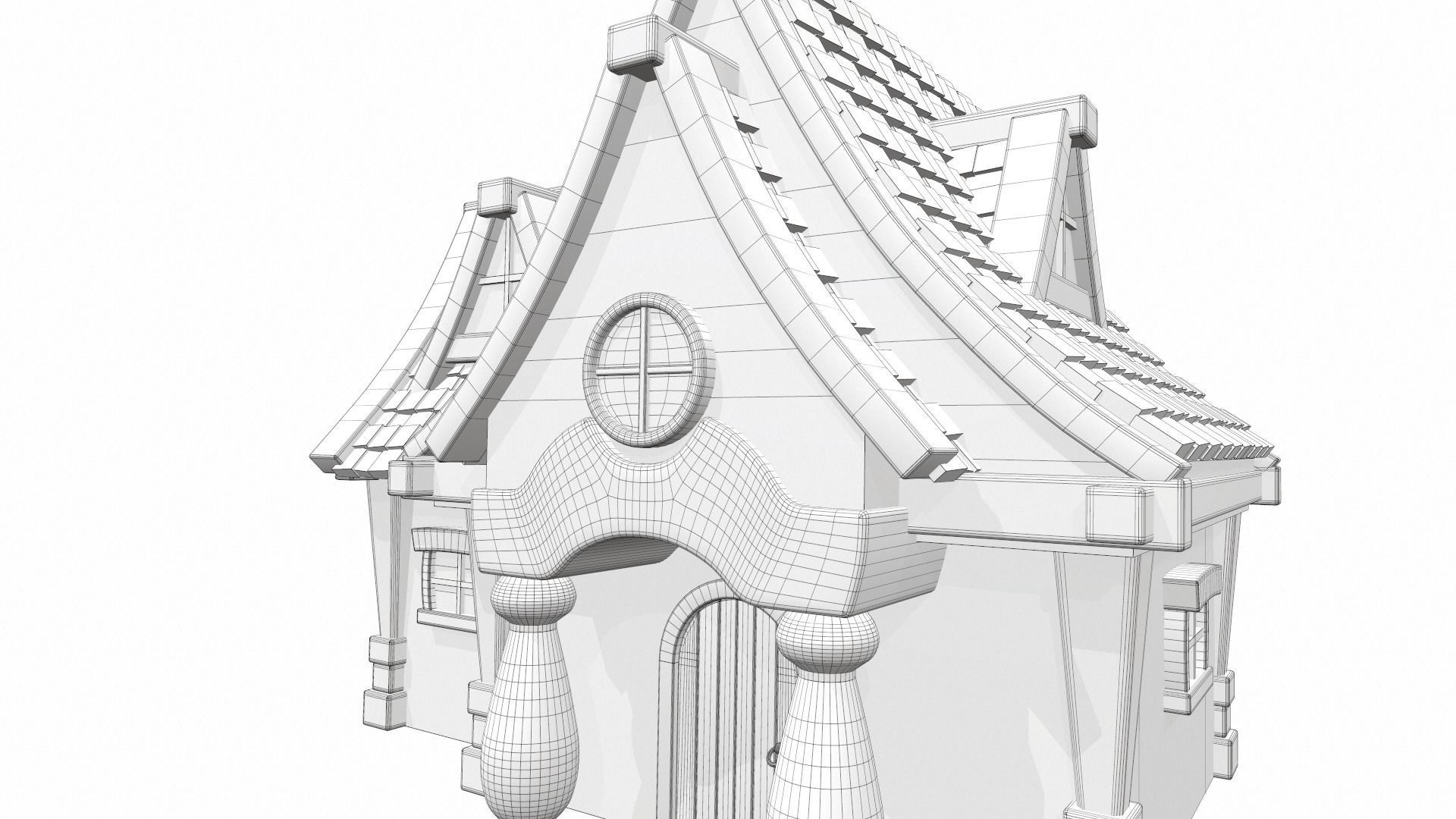Cartoon house 04 3D model_17