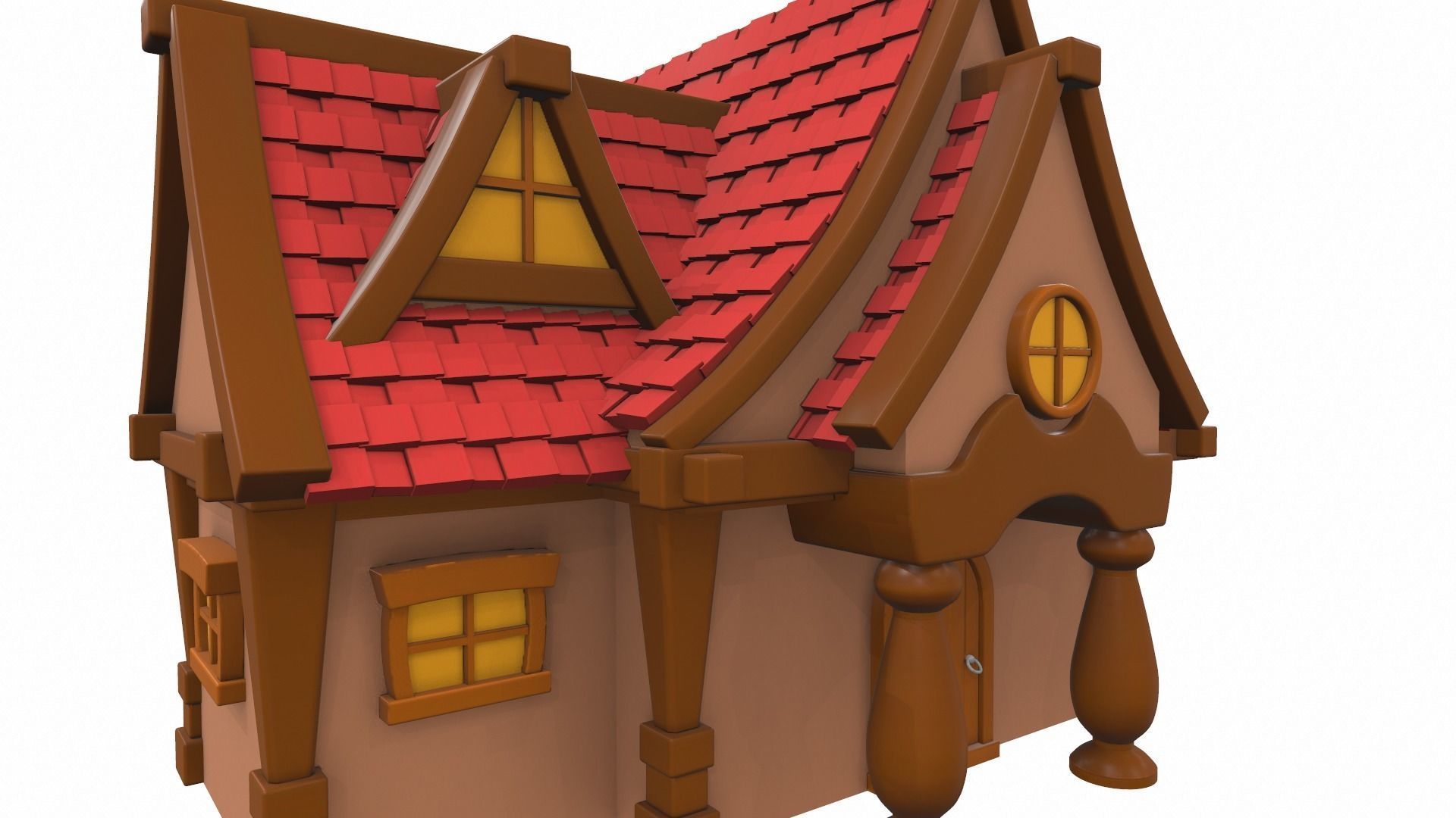 Cartoon house 04 3D model_8