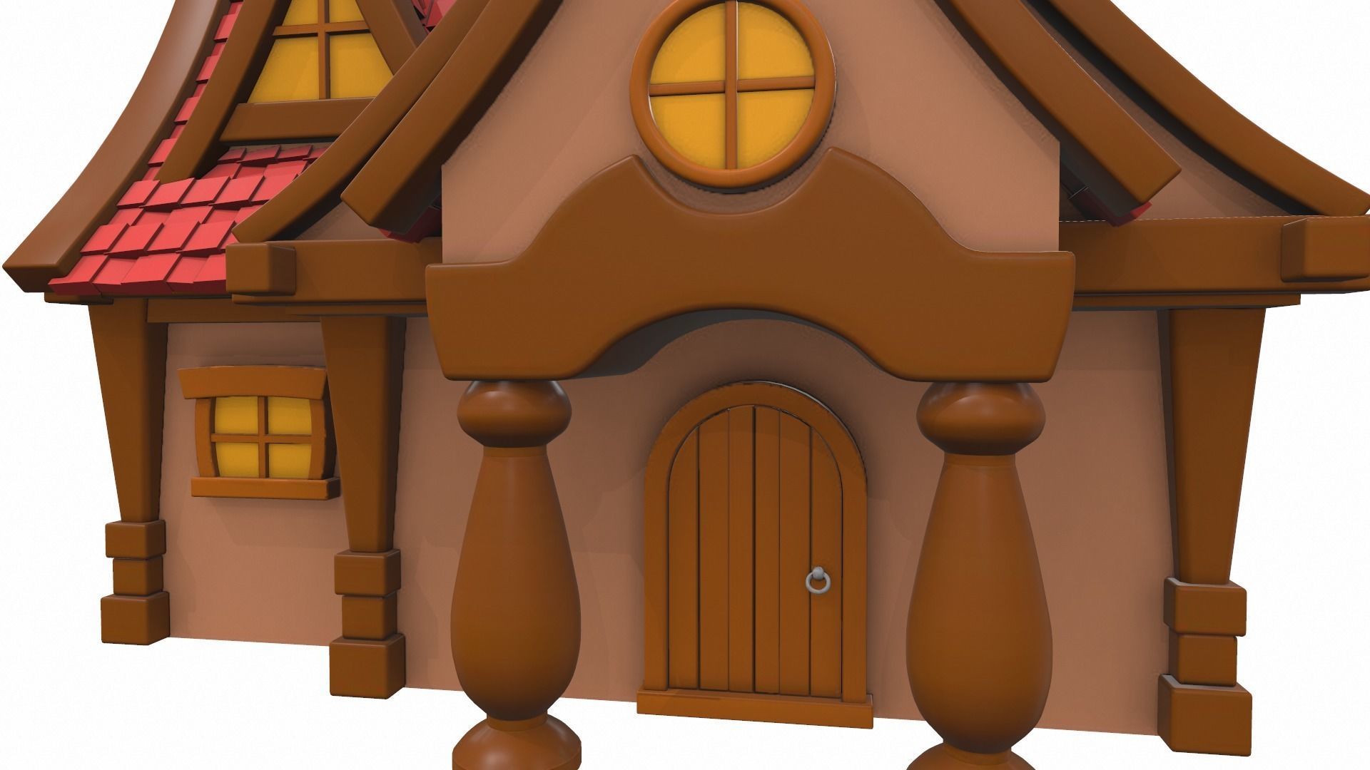 Cartoon house 04 3D model_7
