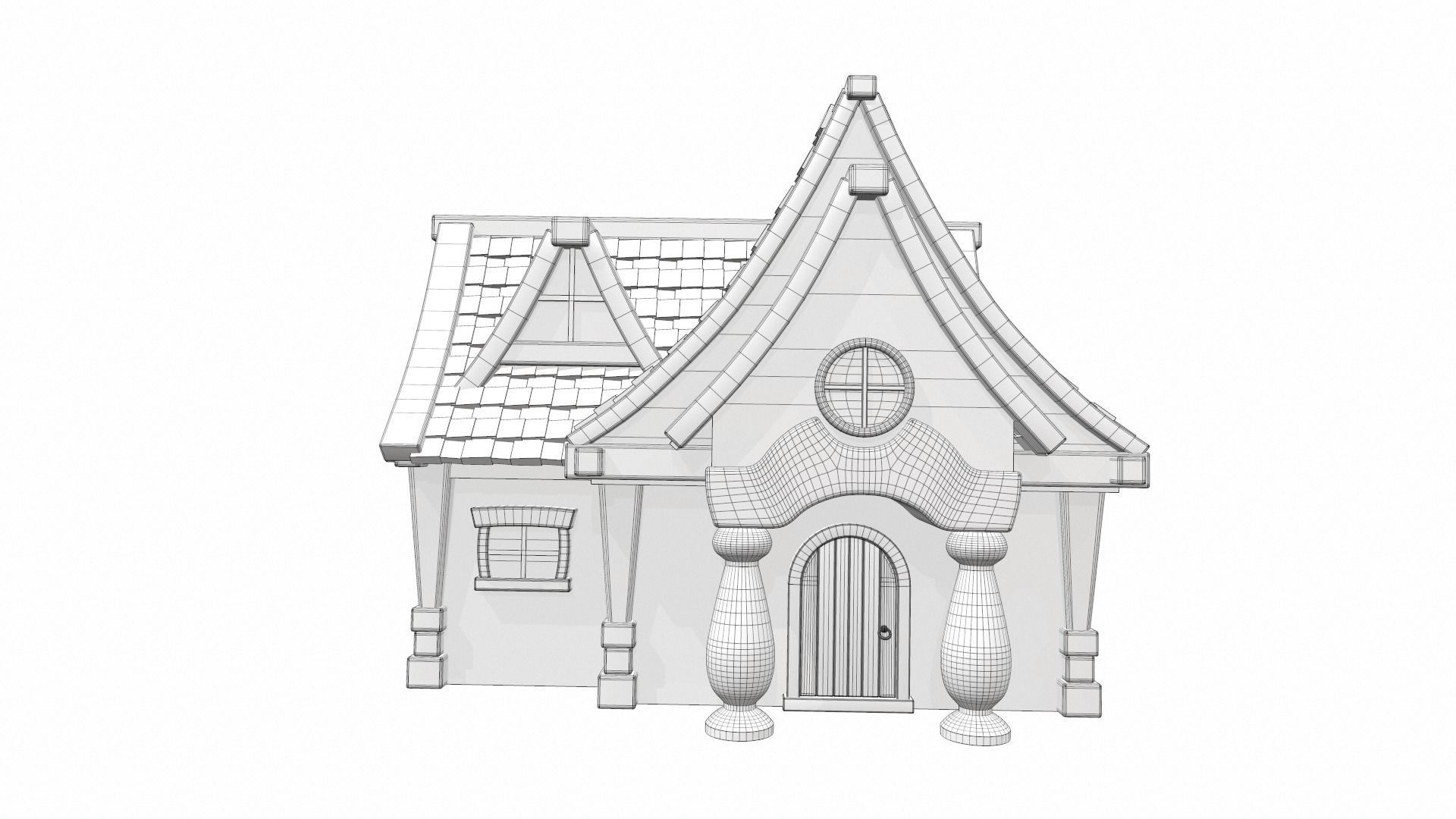 Cartoon house 04 3D model_13