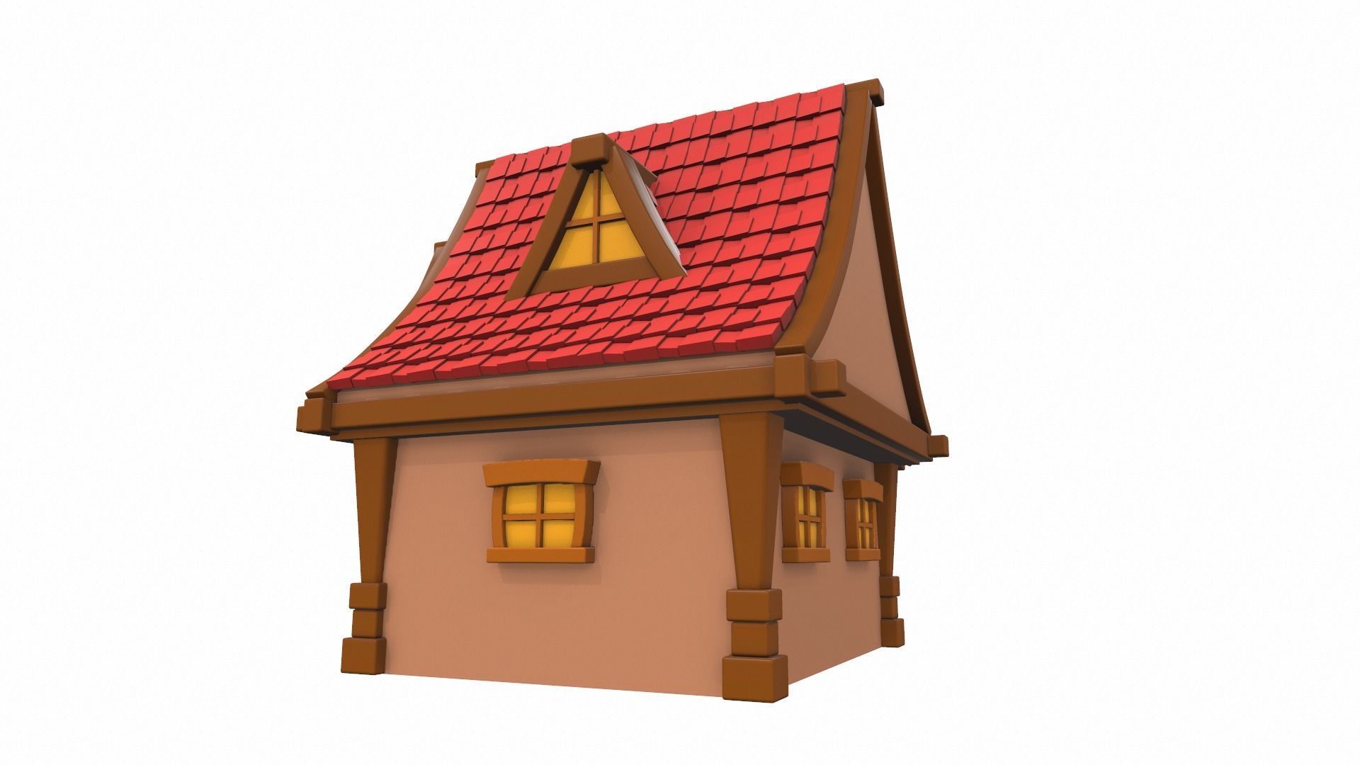 Cartoon house 04 3D model_4