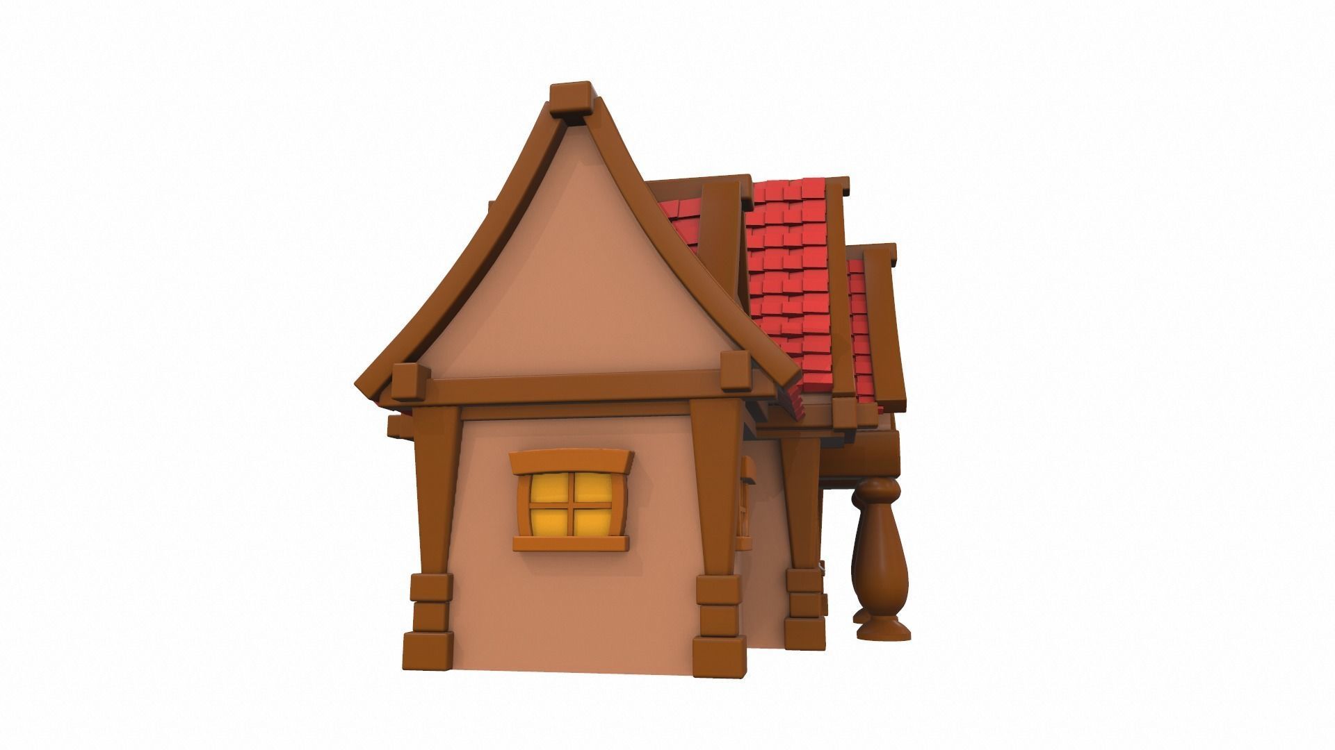 Cartoon house 04 3D model_2