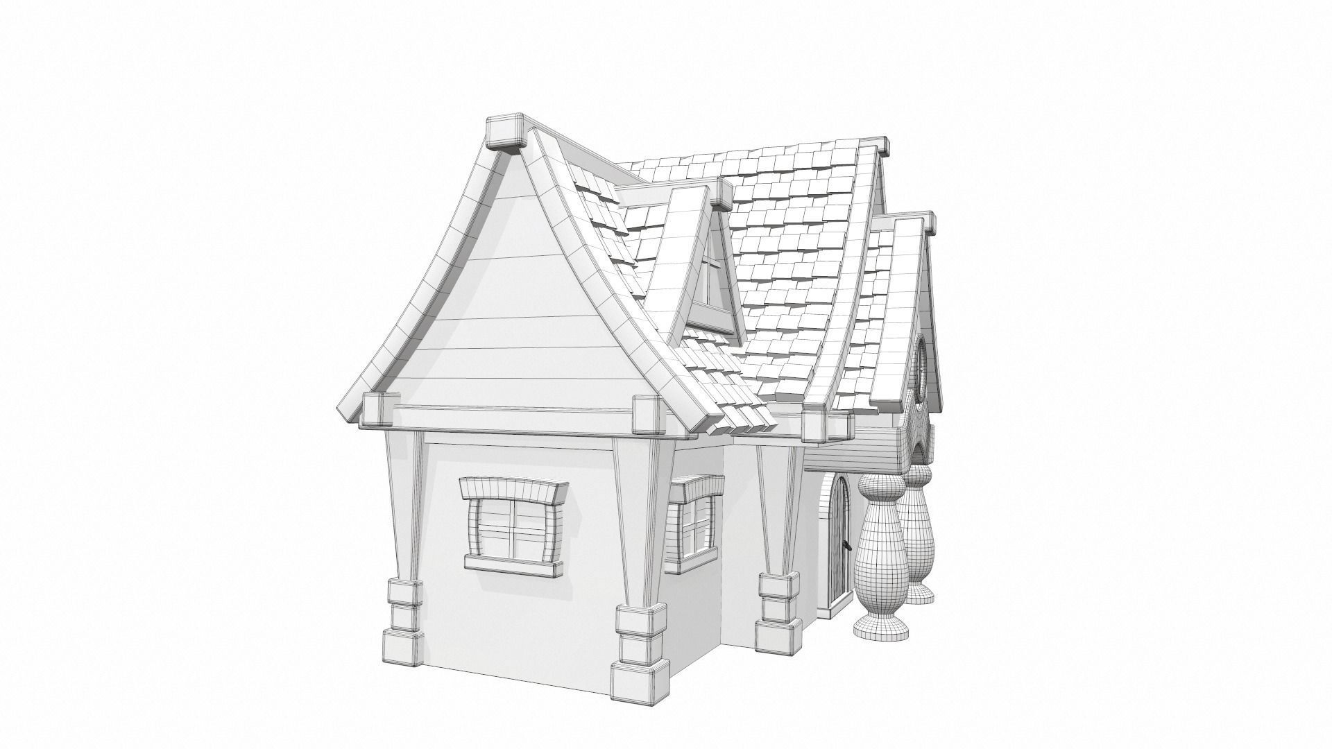 Cartoon house 04 3D model_14