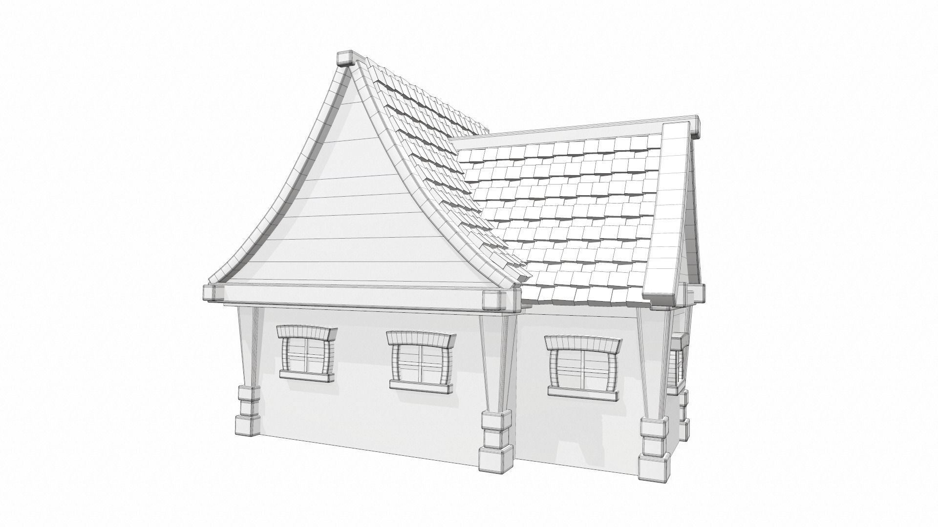Cartoon house 04 3D model_15