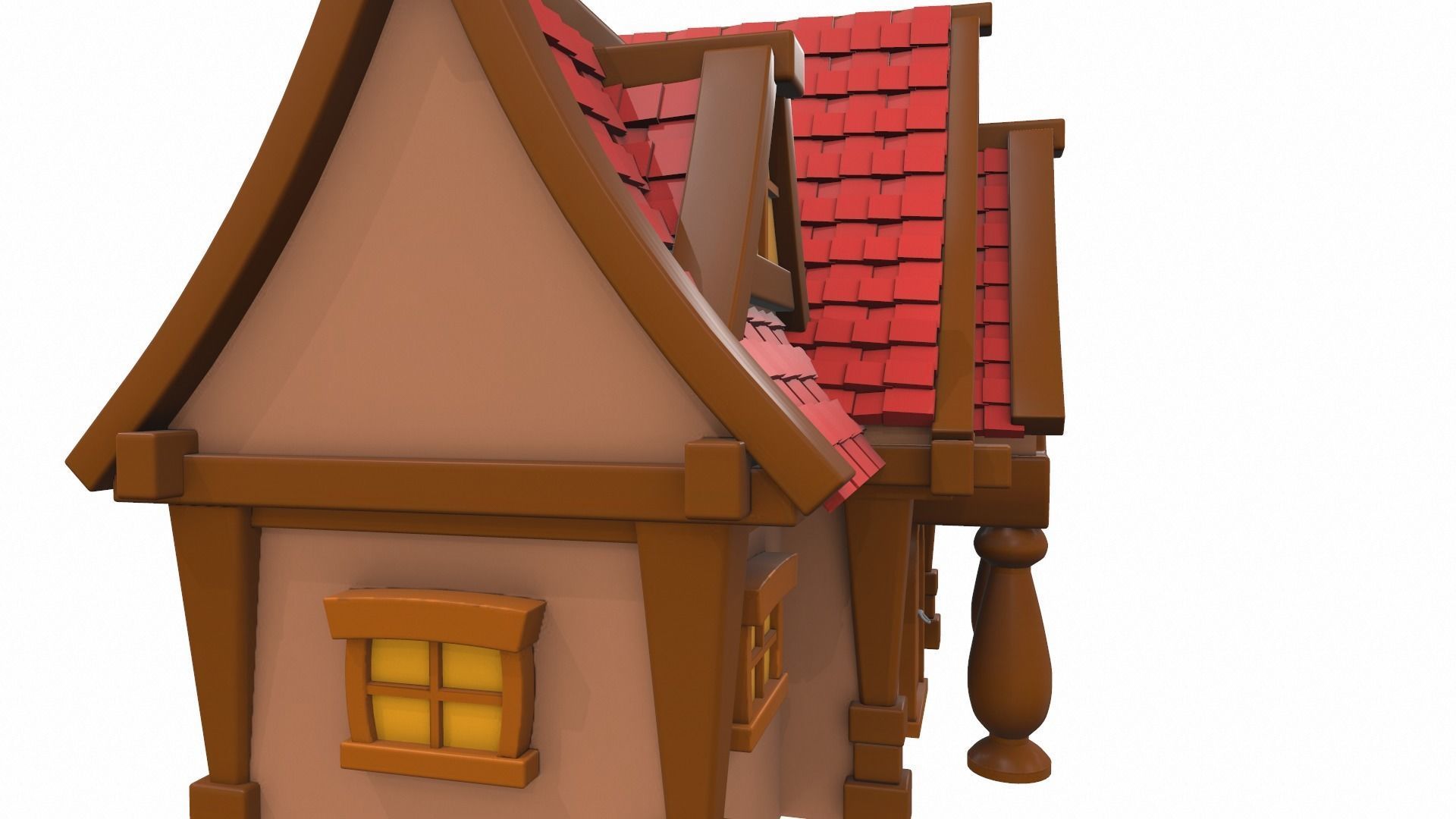 Cartoon house 04 3D model_9