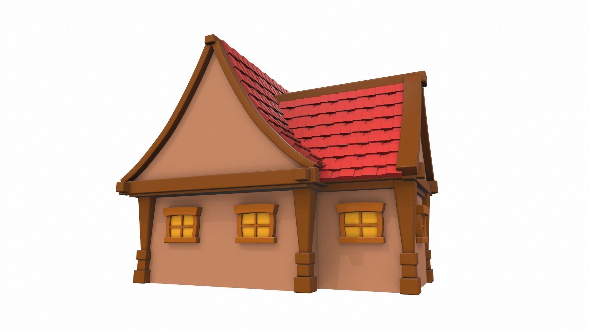 Cartoon house 04 3D model_3