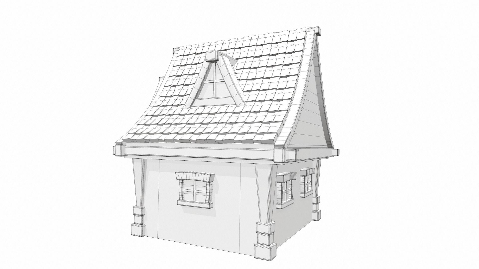 Cartoon house 04 3D model_16