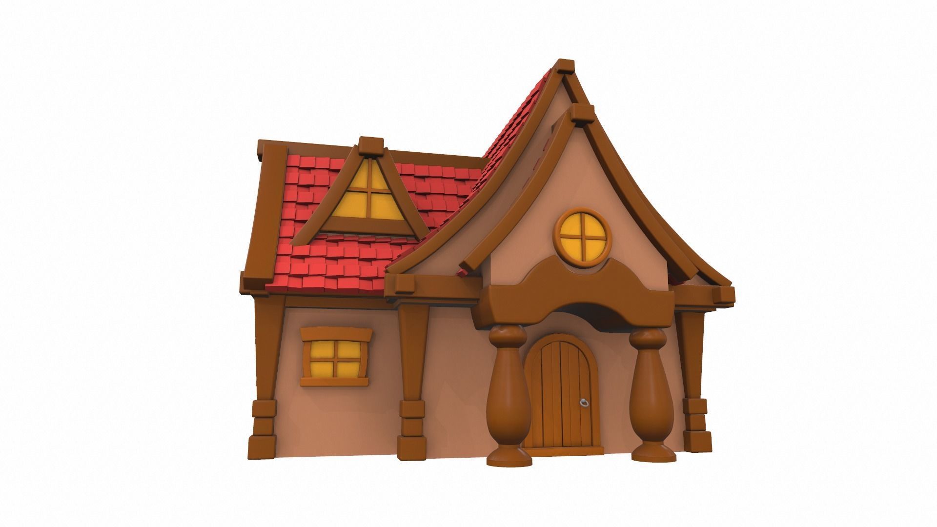Cartoon house 04 3D model_1