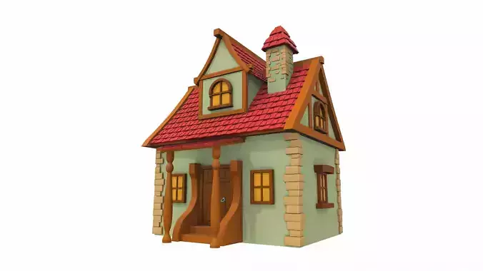 Cartoon house 01 3D model