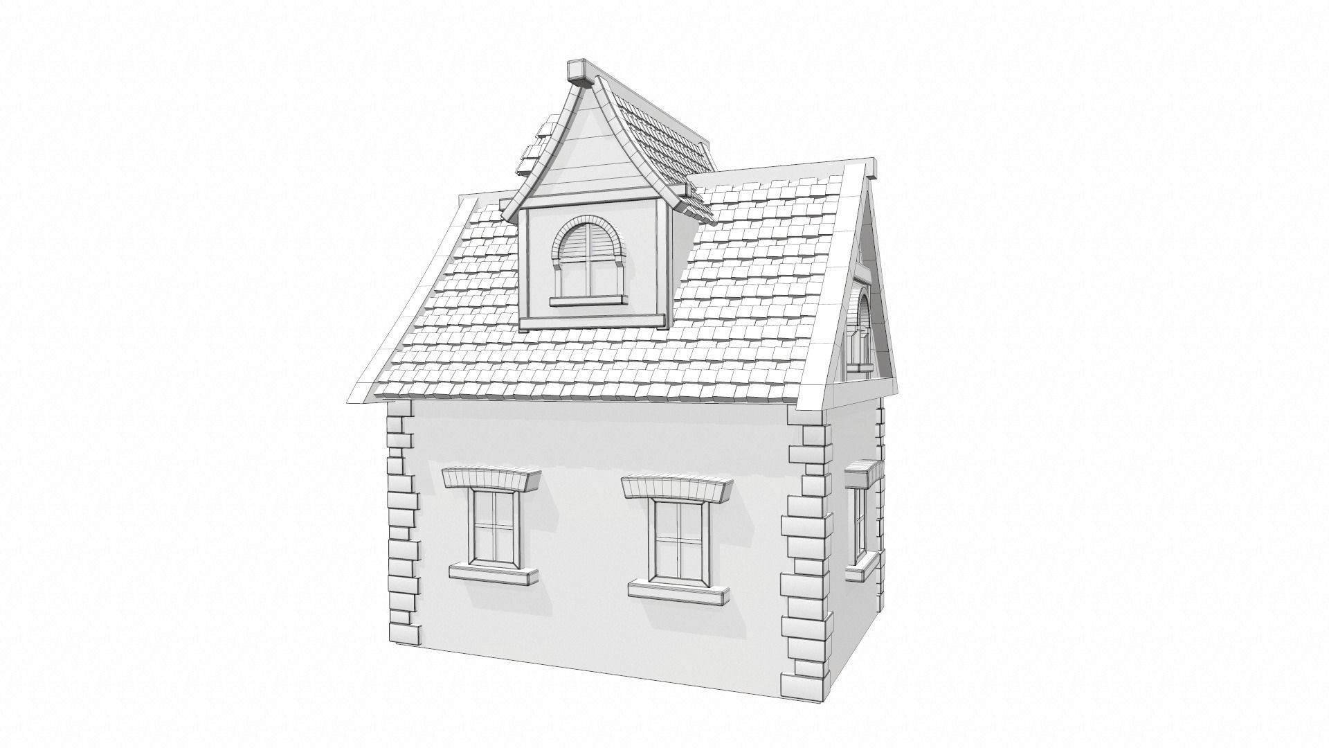 Cartoon house 01 3D model_17