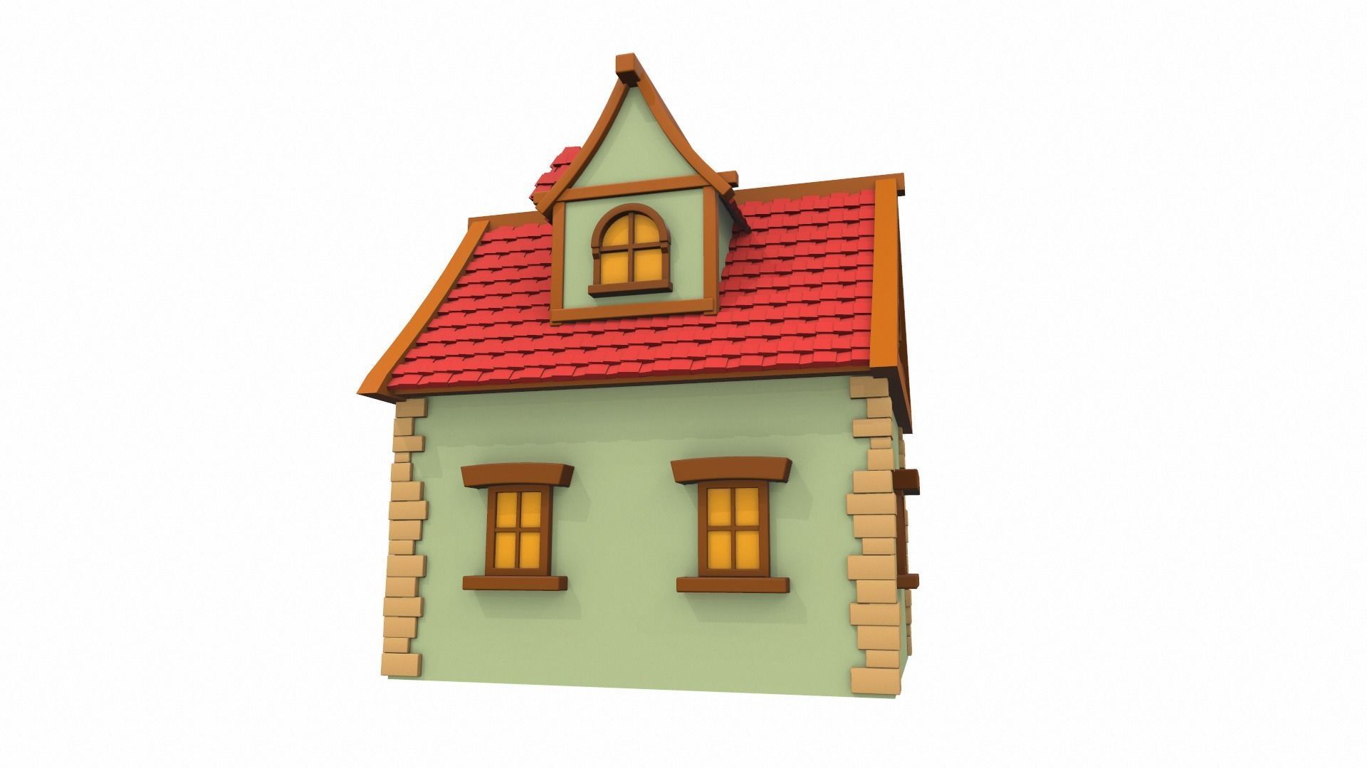 Cartoon house 01 3D model_3