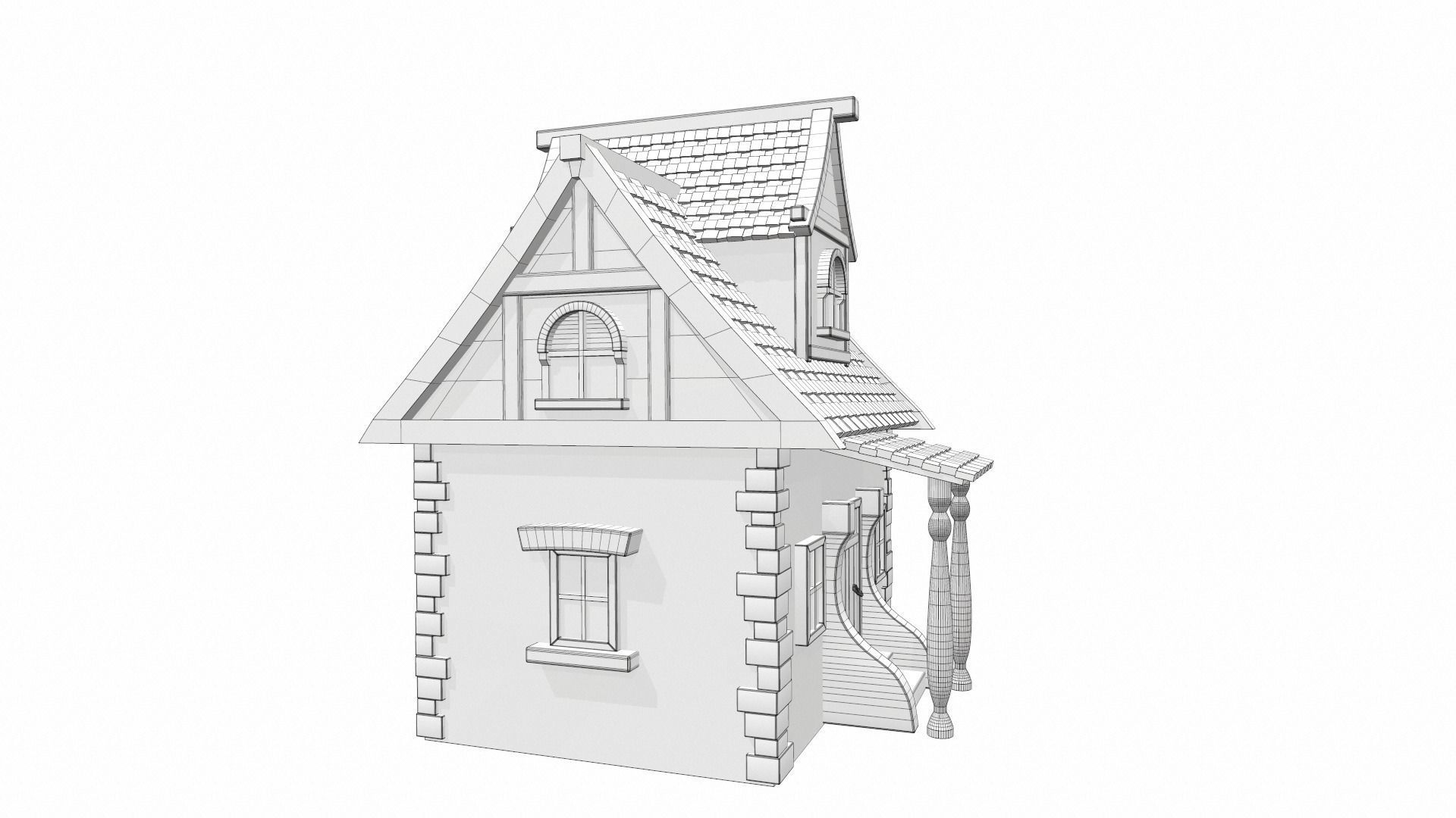 Cartoon house 01 3D model_16