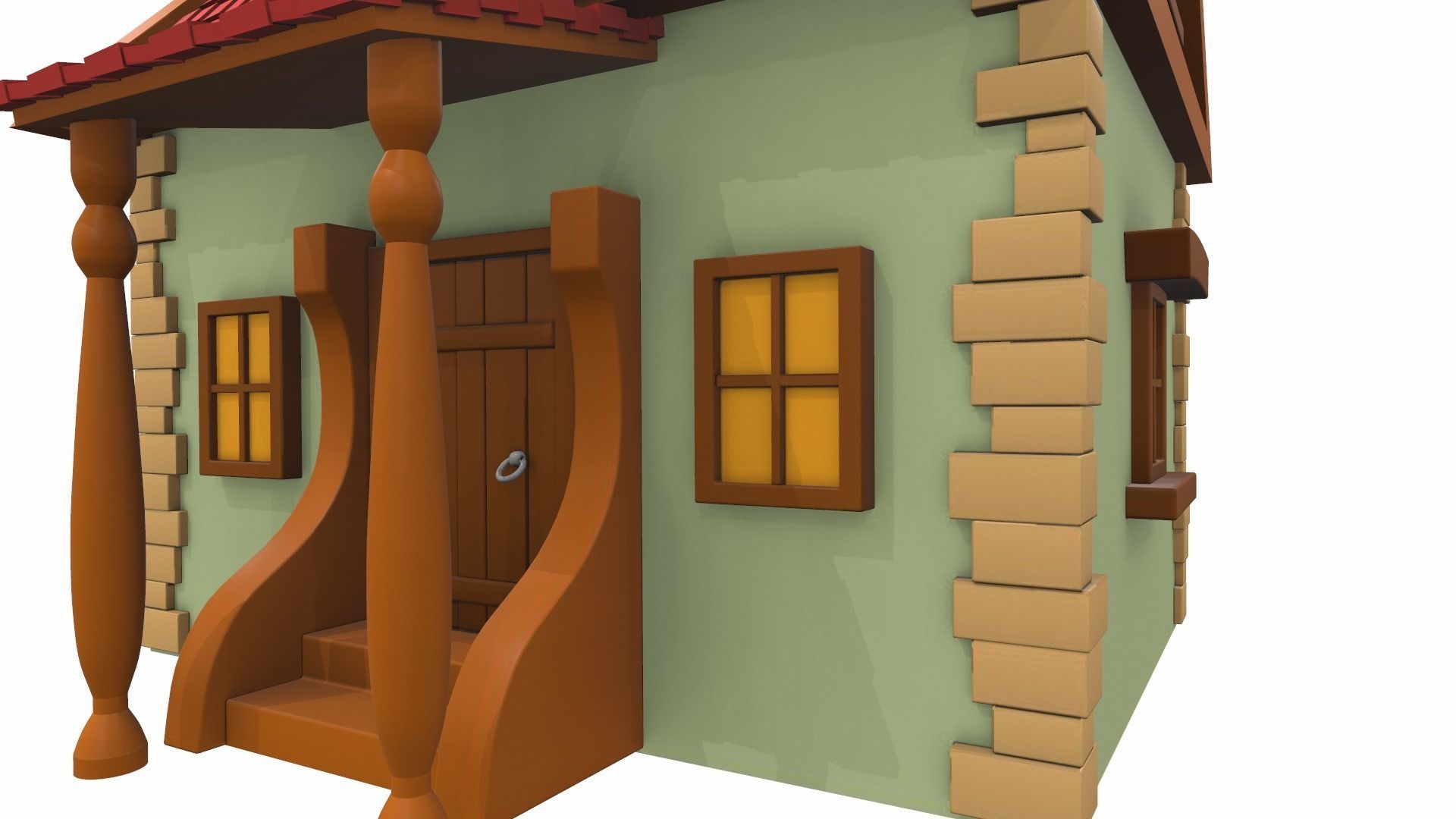 Cartoon house 01 3D model_7