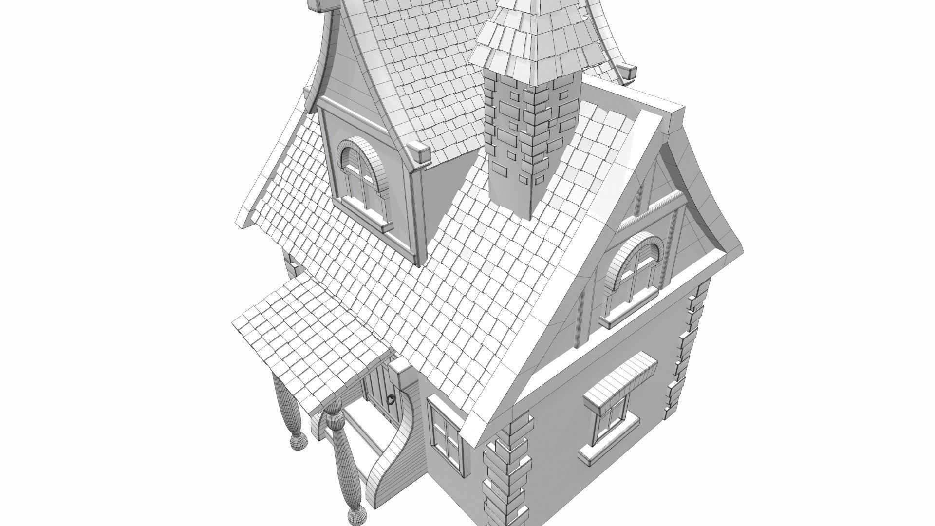 Cartoon house 01 3D model_21