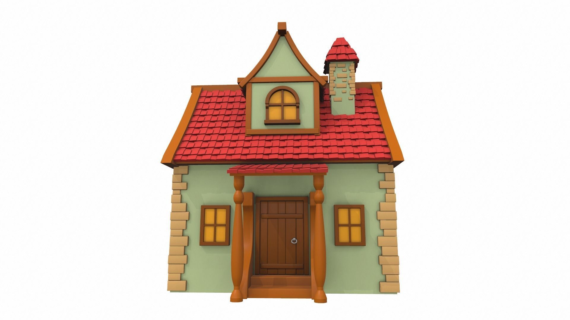 Cartoon house 01 3D model_1