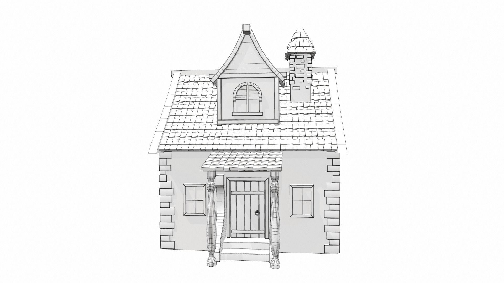 Cartoon house 01 3D model_15