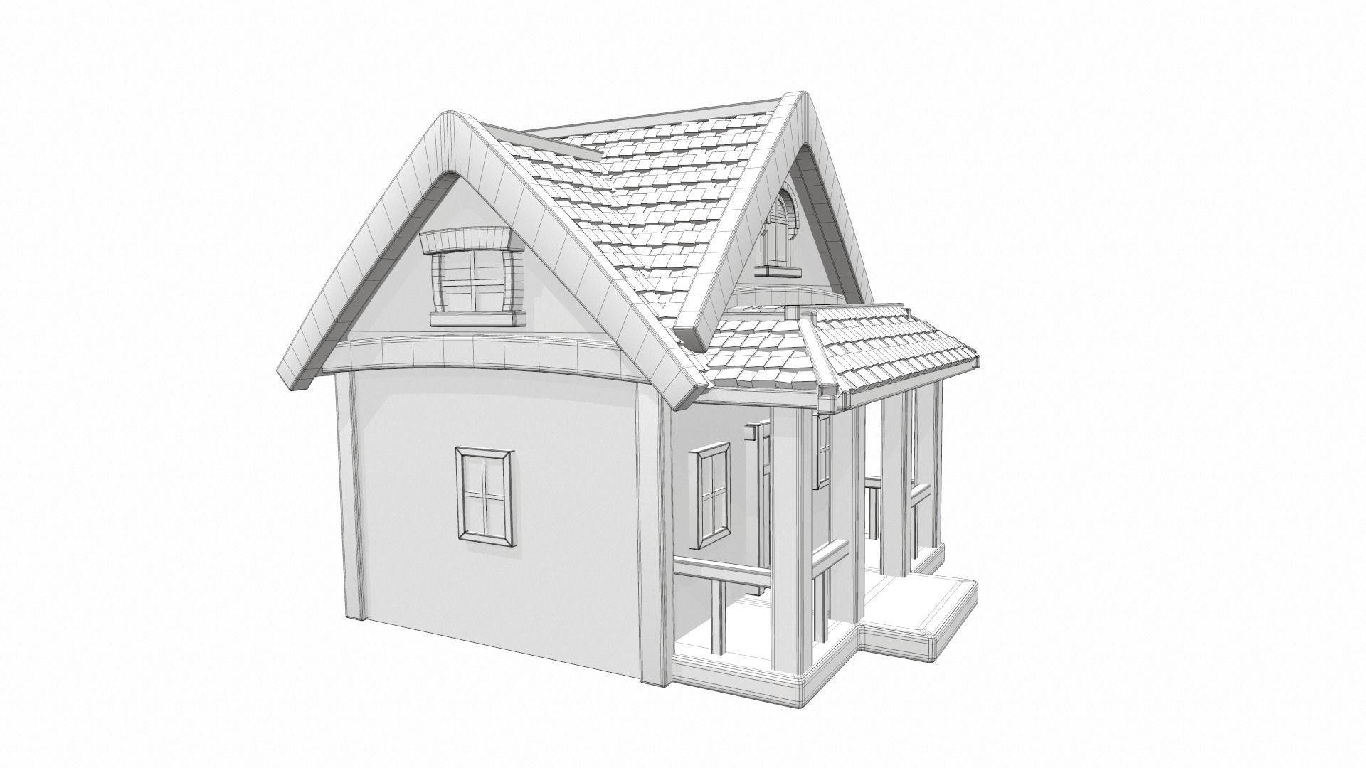 Cartoon house 02 3D model_16