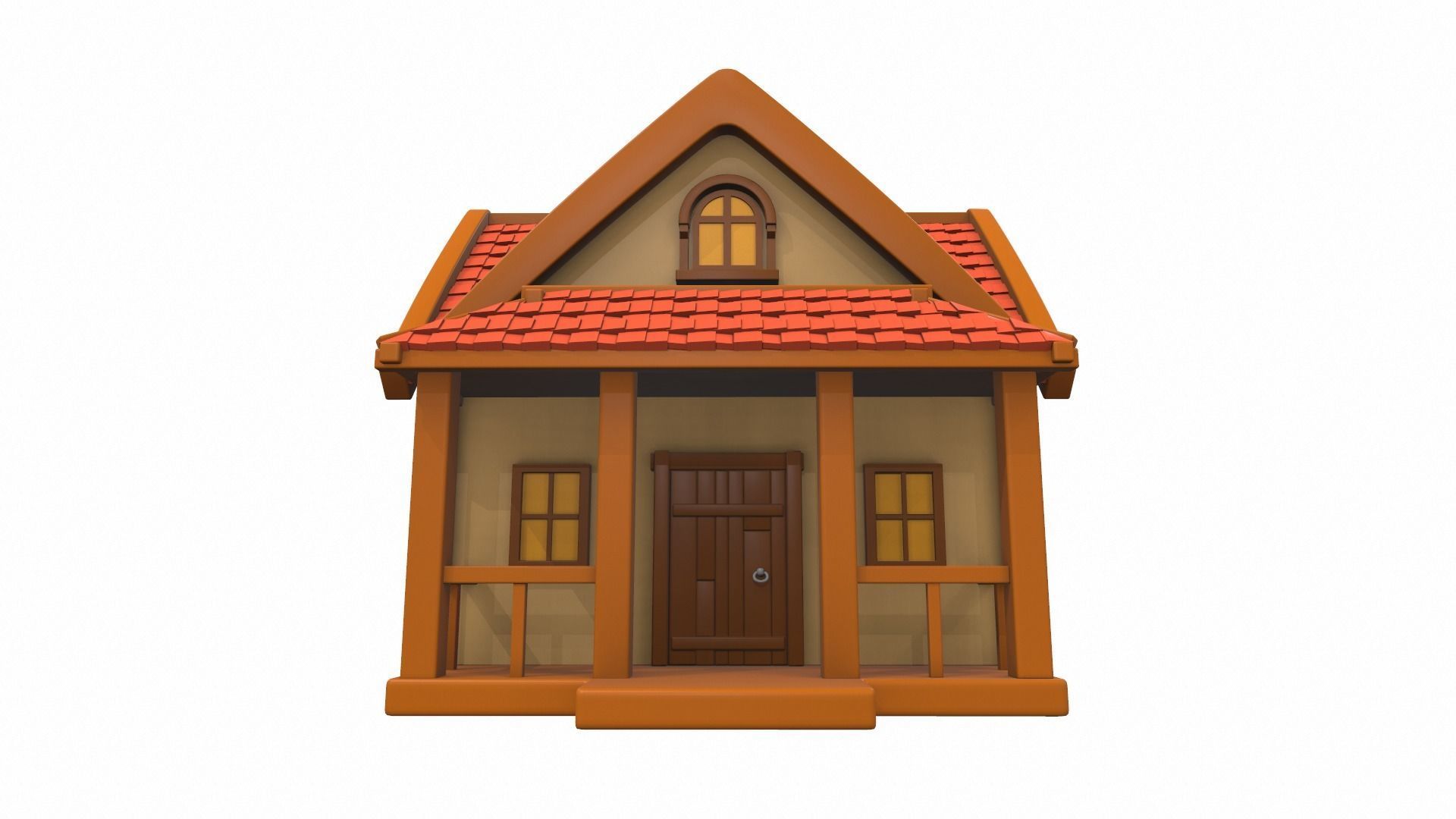 Cartoon house 02 3D model_1