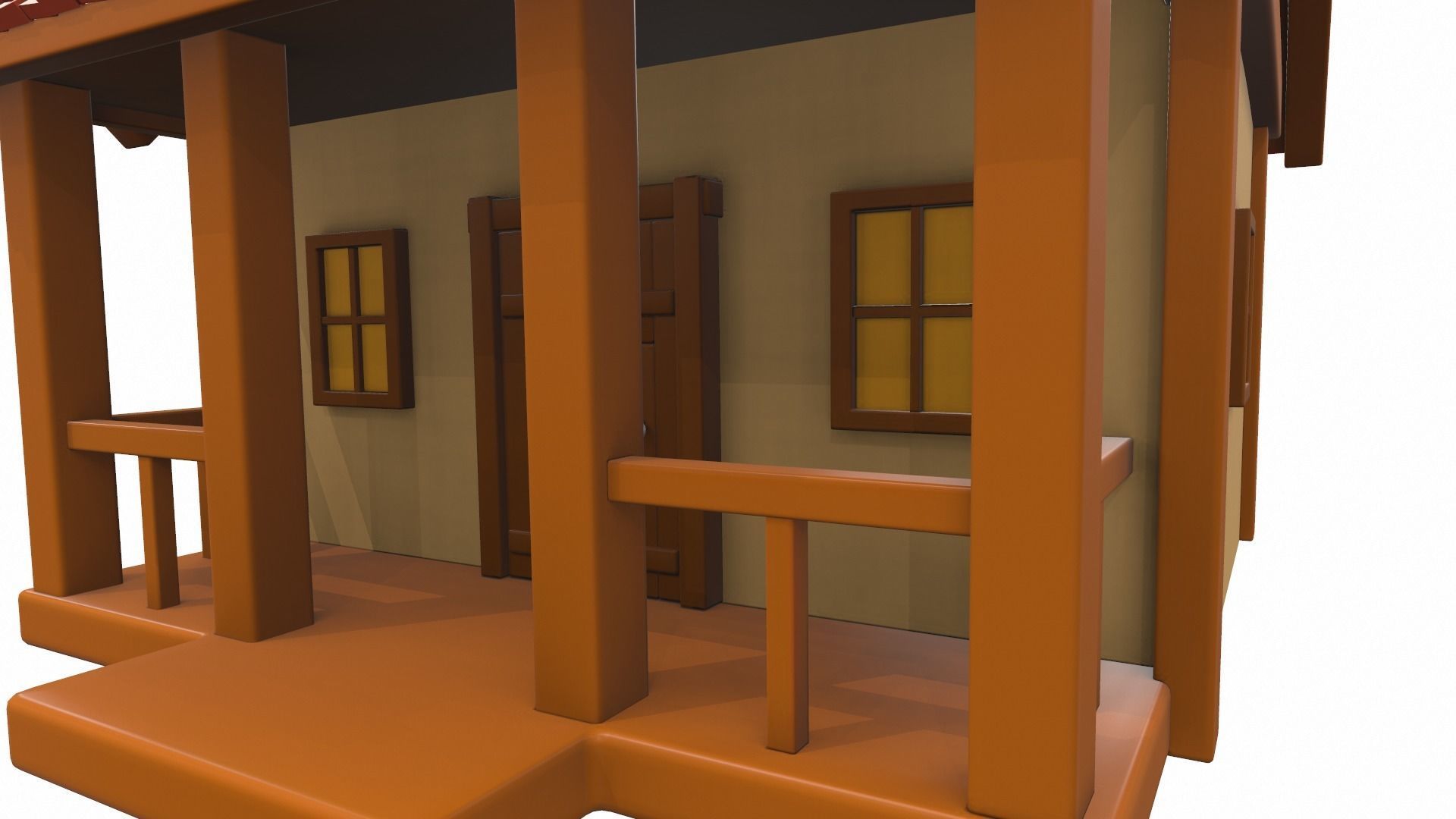 Cartoon house 02 3D model_7