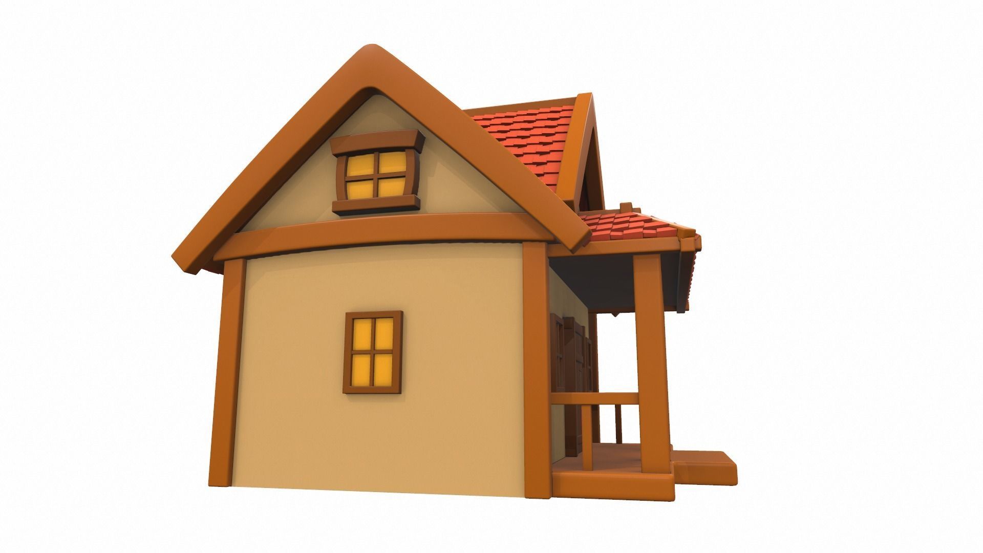 Cartoon house 02 3D model_2