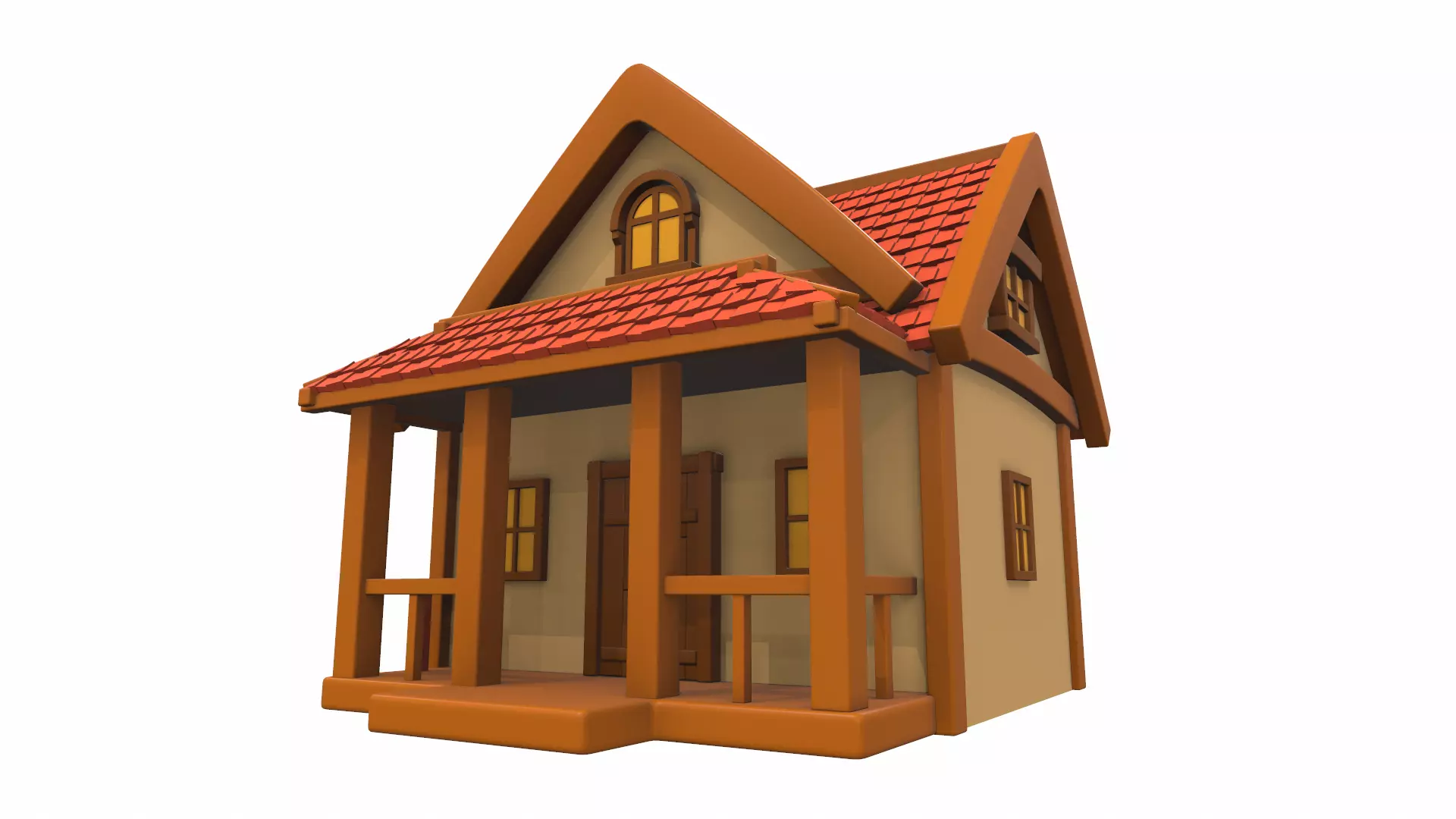 Cartoon house 02 3D model_0