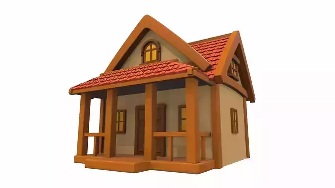 Cartoon house 02 3D model