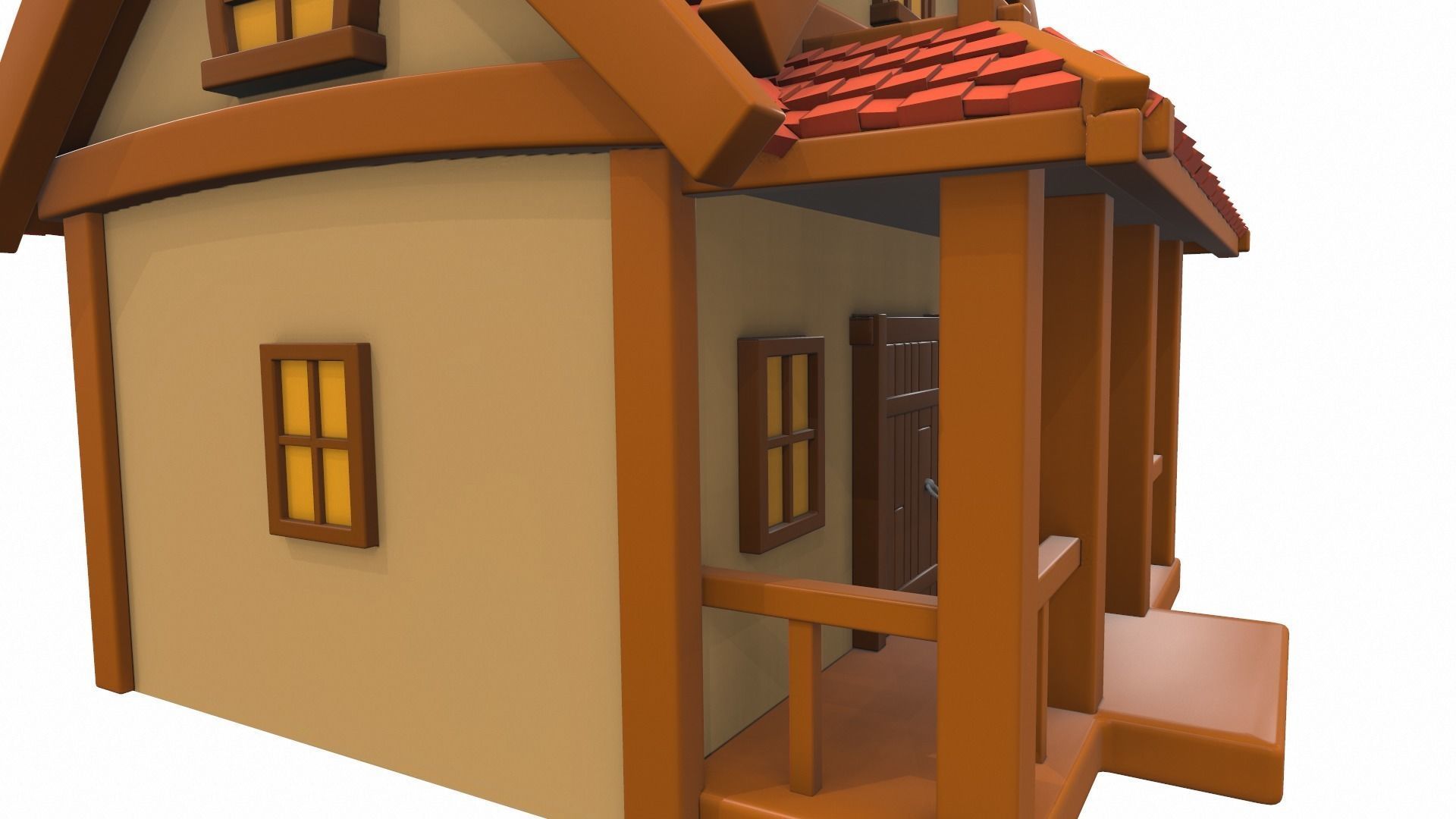 Cartoon house 02 3D model_8